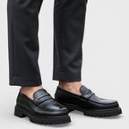 Slip-On Loafers Chunky Sole Vamp Strap for Men