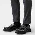Slip-On Loafers Chunky Sole Vamp Strap for Men