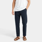 Tapered Pants Elastic Waist Flat Front for Men