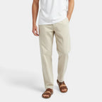 Tapered Pants Elastic Waist Flat Front for Men
