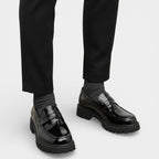 Slip-On Loafers Chunky Sole Vamp Strap for Men