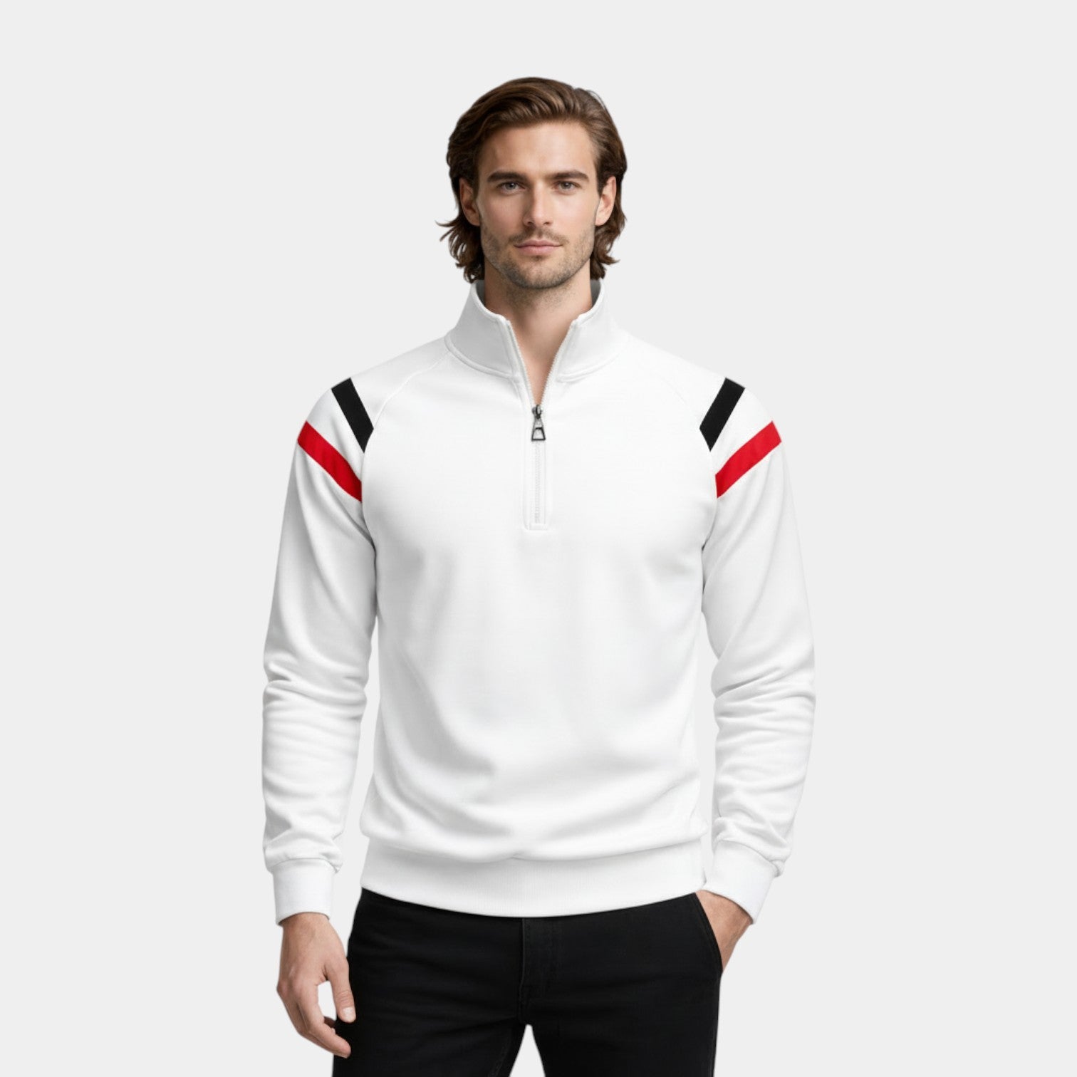 Quarter-Zip Pullover Sweater Regular Fit for Men