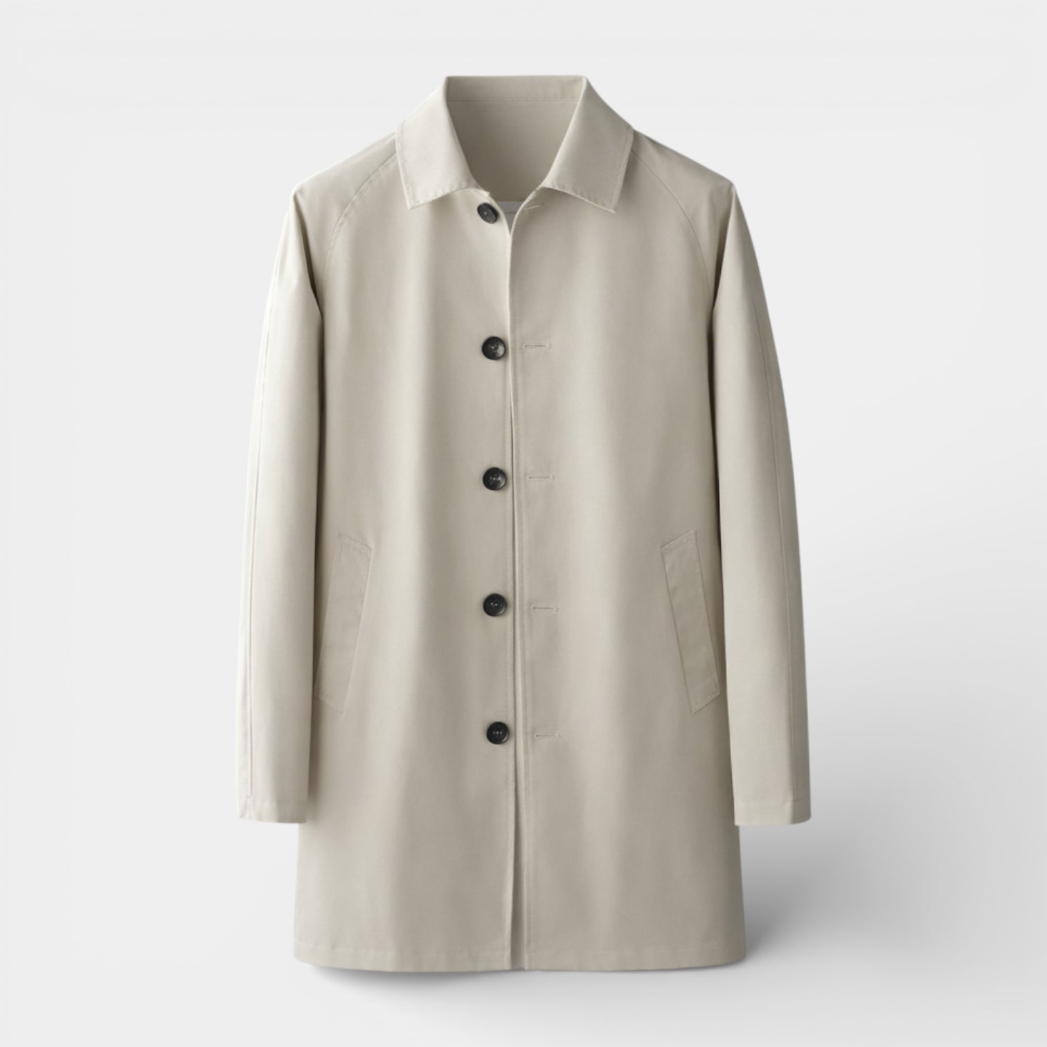 Button-Front Mid-Length Coat Regular Fit for Men