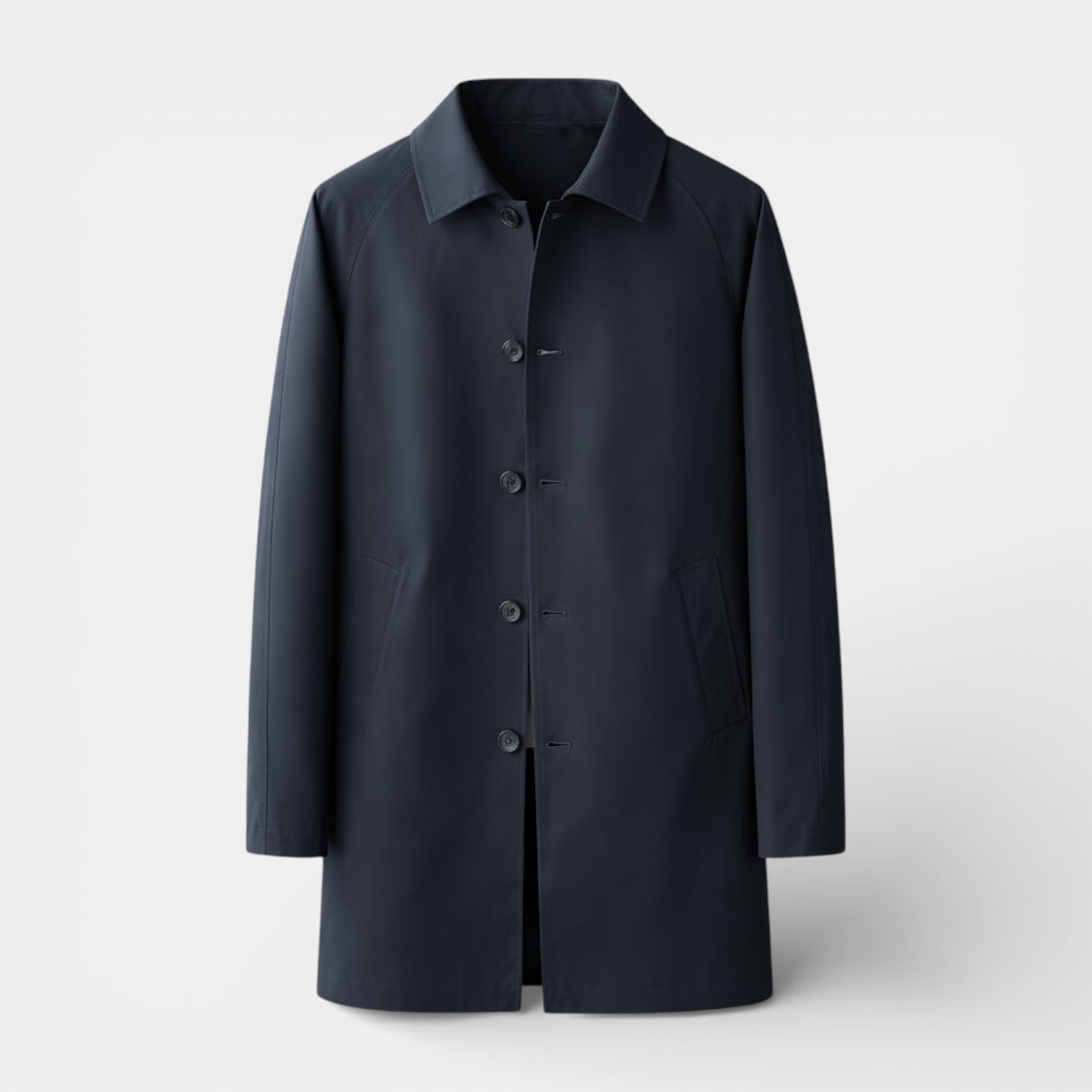 Button-Front Mid-Length Coat Regular Fit for Men