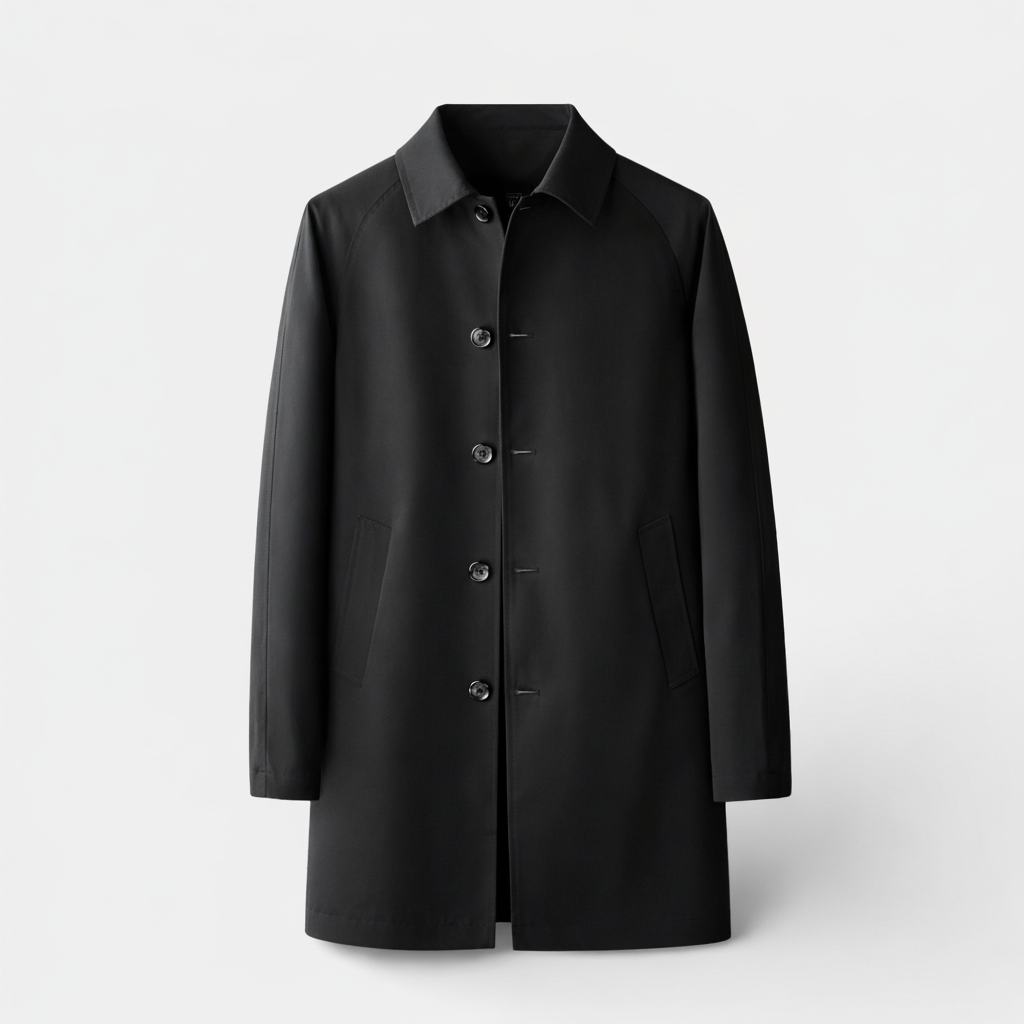 Button-Front Mid-Length Coat Regular Fit for Men
