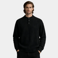 Ribbed Knit Henley Sweater Regular Fit for Men