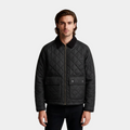 Quilted Zip-Up Jacket Diamond-Stitch Regular Fit for Men