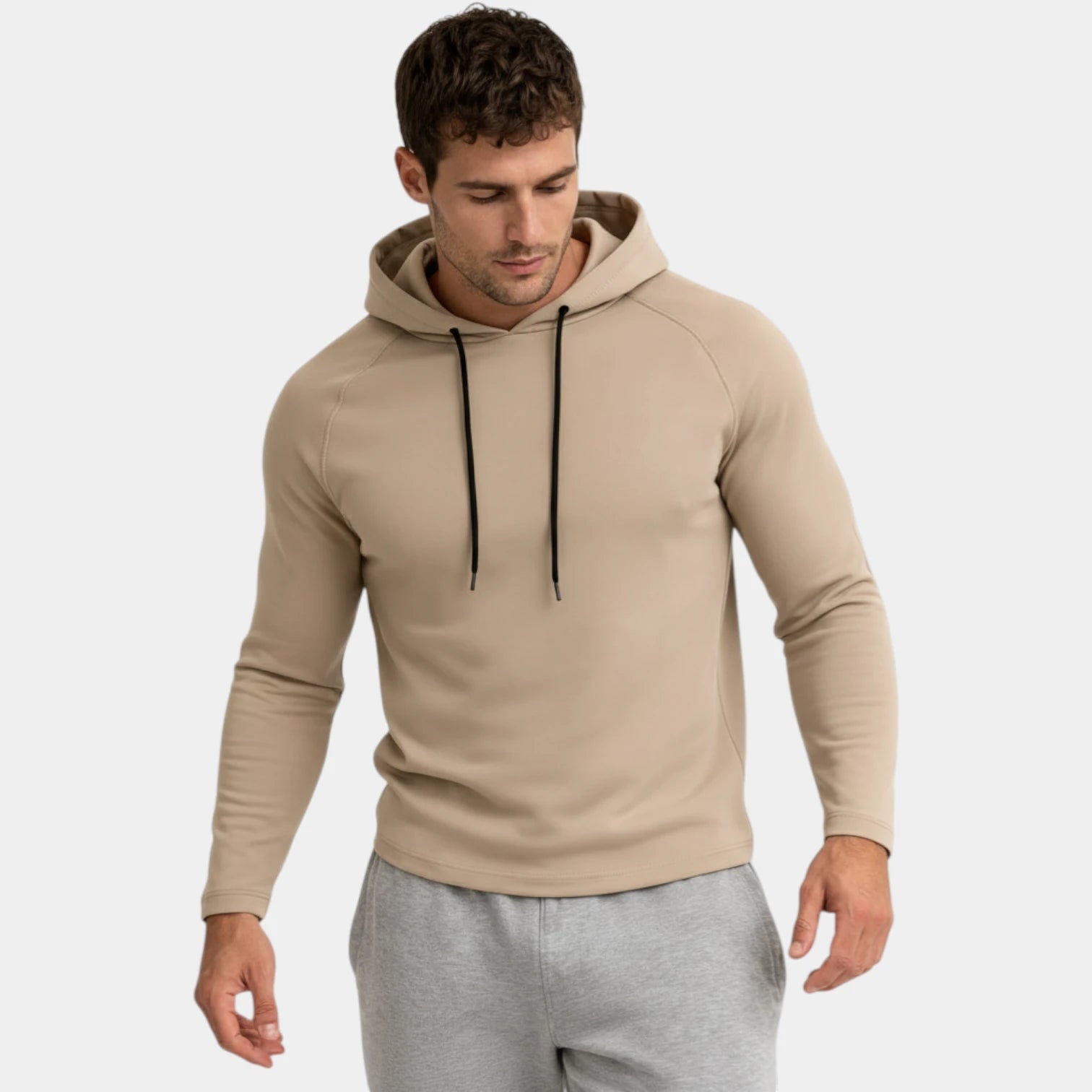 Slim Fit Gym Pullover Hoodie Long Sleeve for Men