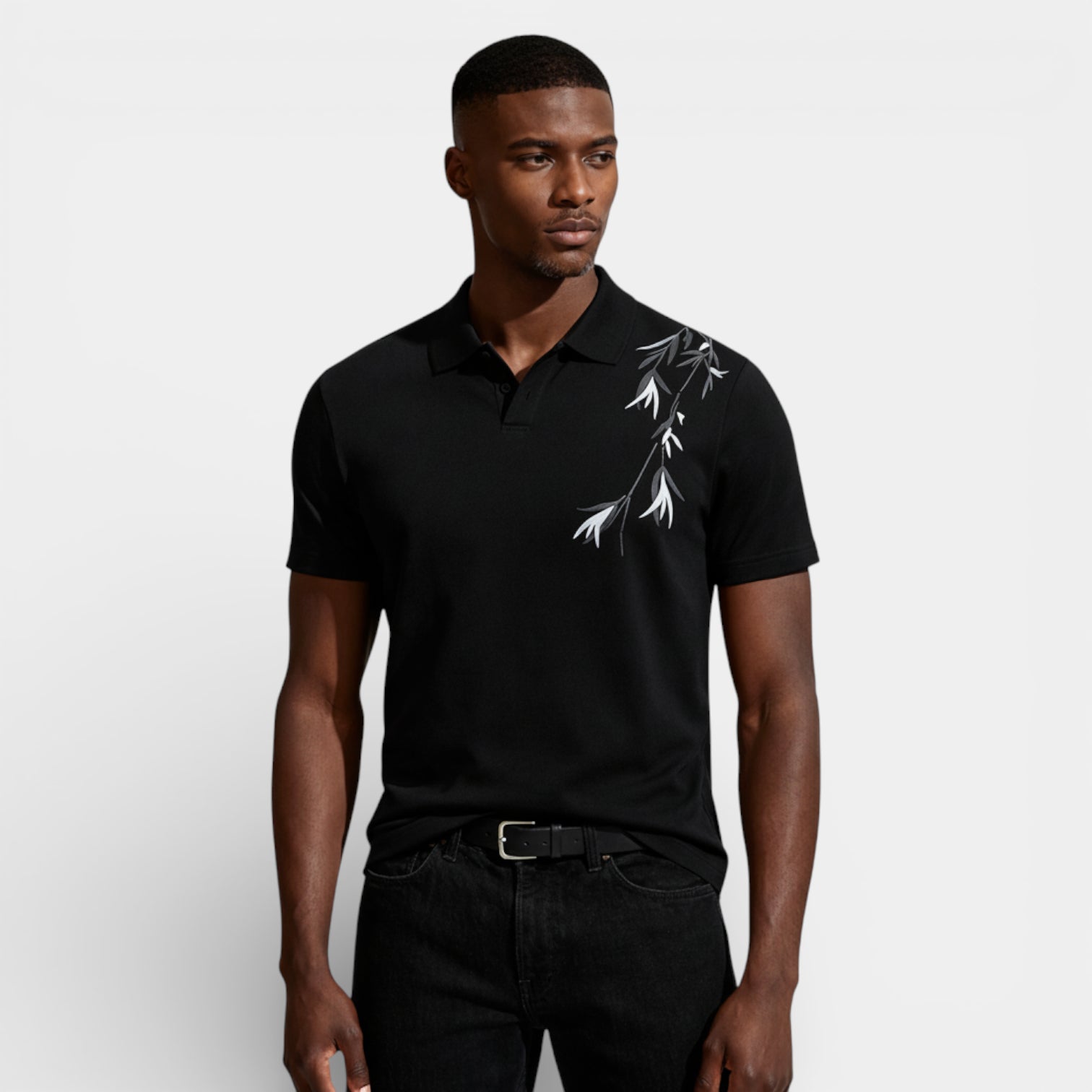 Short Sleeve Knit Polo Shirt Collared for Men