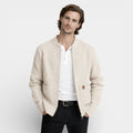 Zip-Up Rib Knit Cardigan Jacket Regular Fit for Men