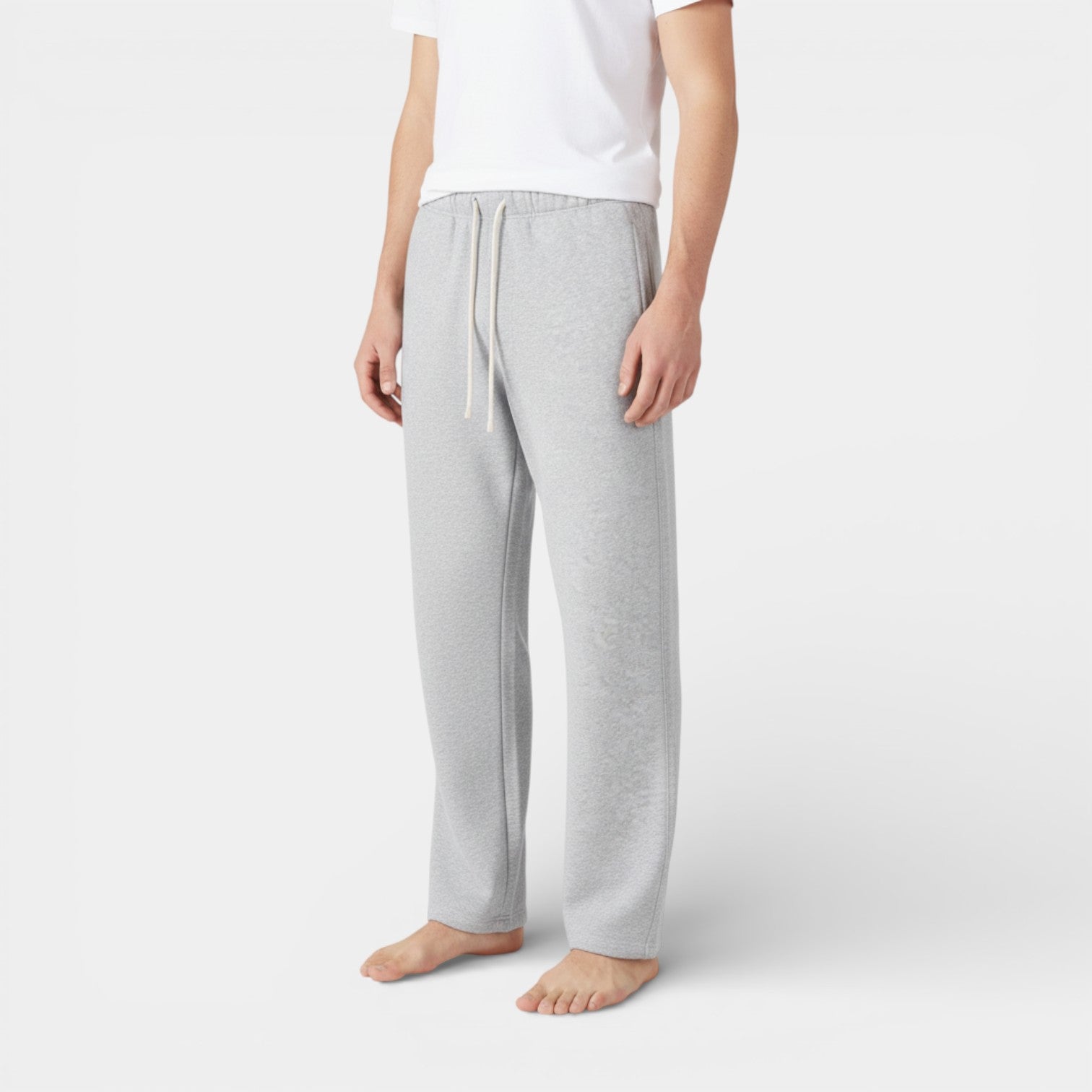 Knit Drawstring Pants Straight Leg Relaxed Fit for Men