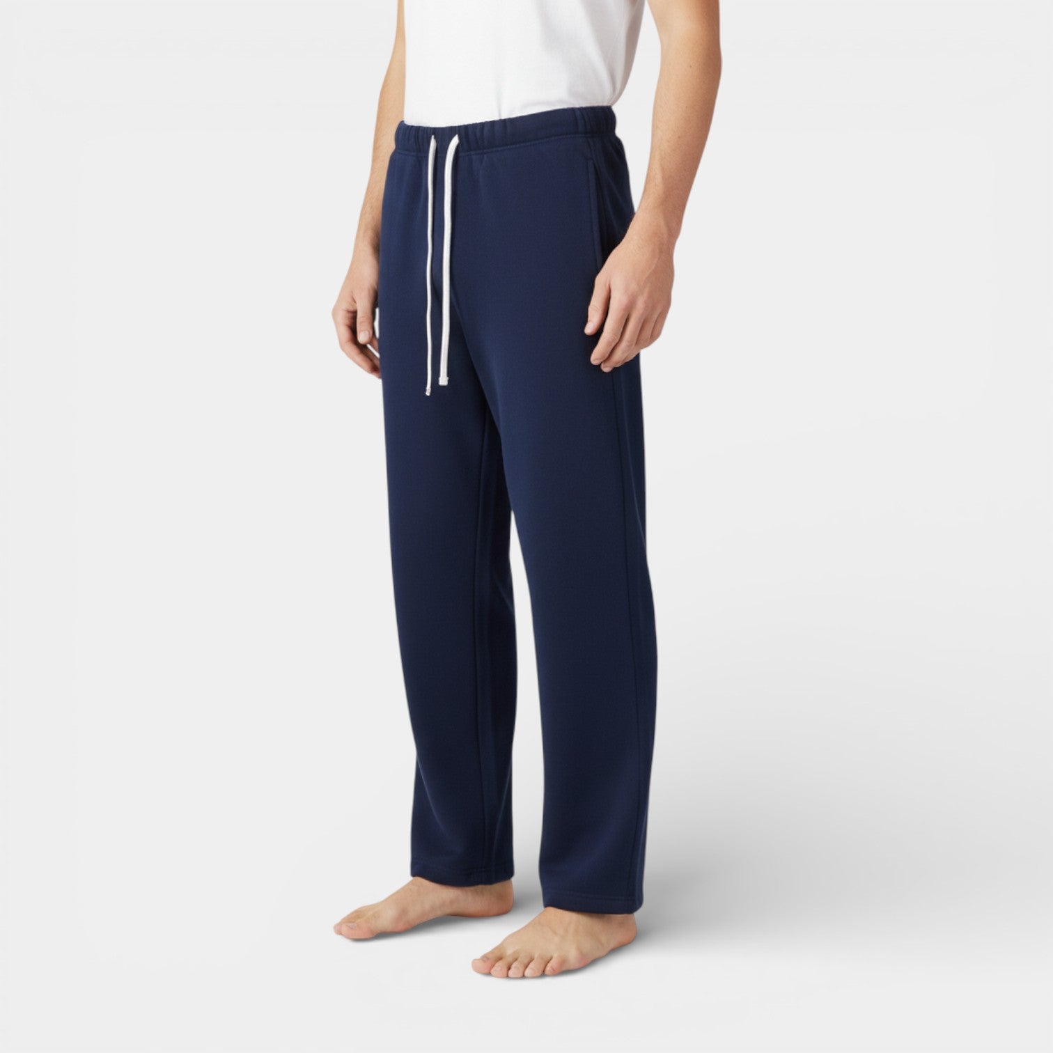 Knit Drawstring Pants Straight Leg Relaxed Fit for Men