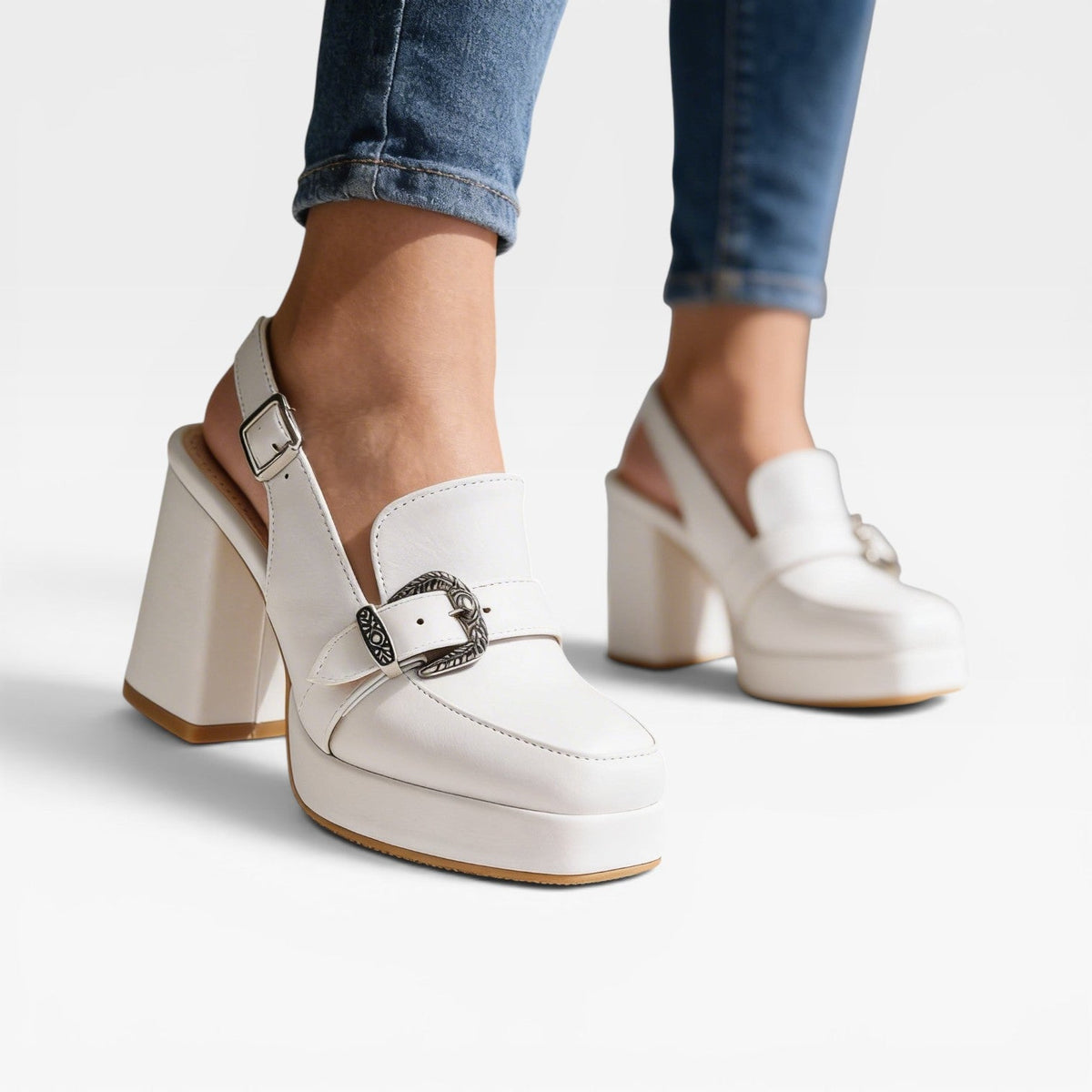 Women's Vintage Slingback Block Heel Pumps