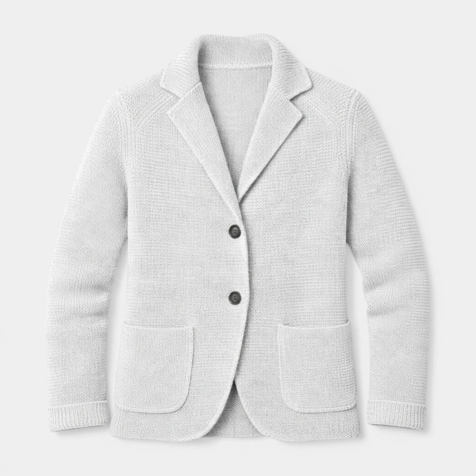 Button-Up Knit Blazer Waffle Weave Regular Fit for Men