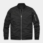 Slim Fit Zip-Up Bomber Jacket Ribbed for Men