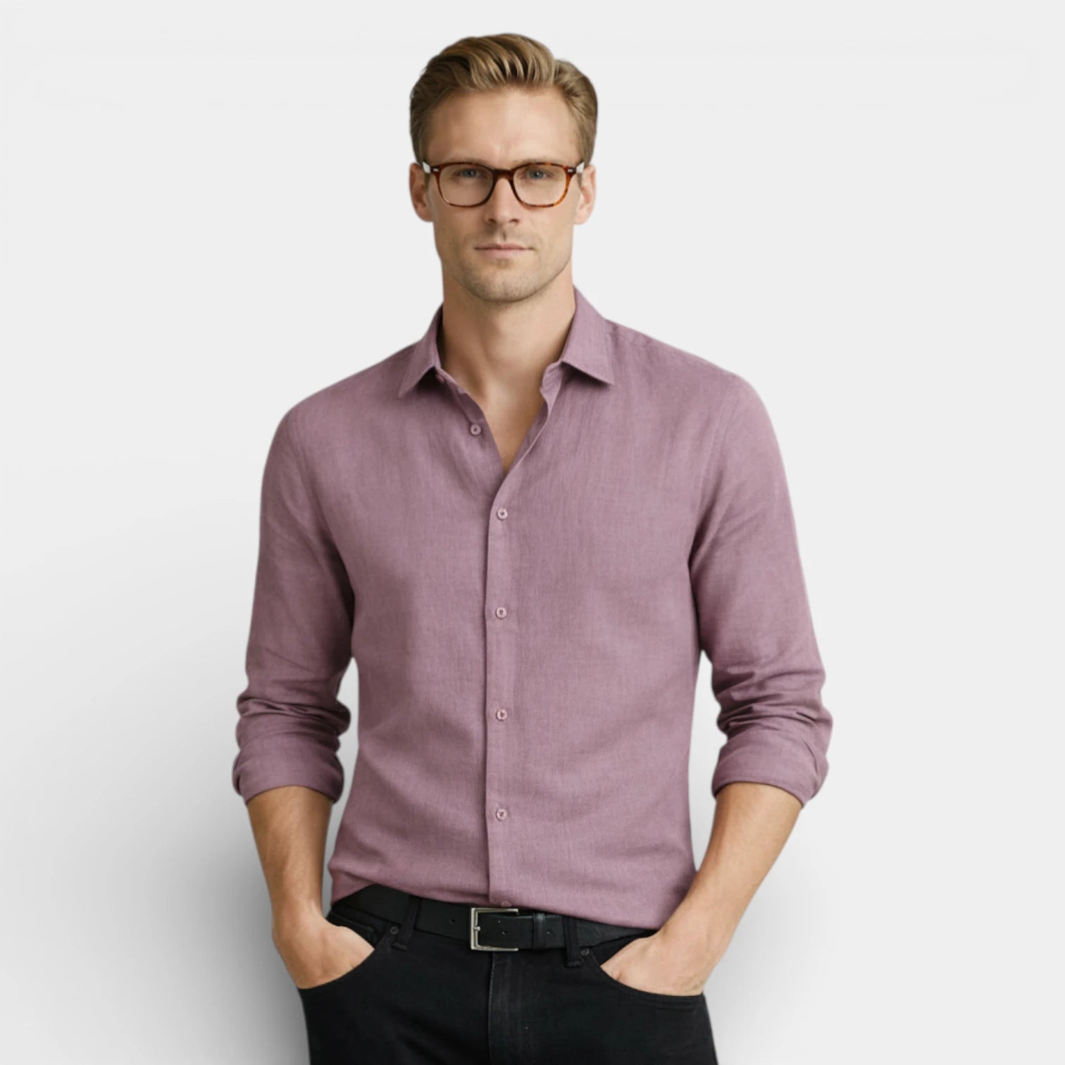 Button-Up Long Sleeve Shirt Regular Fit for Men