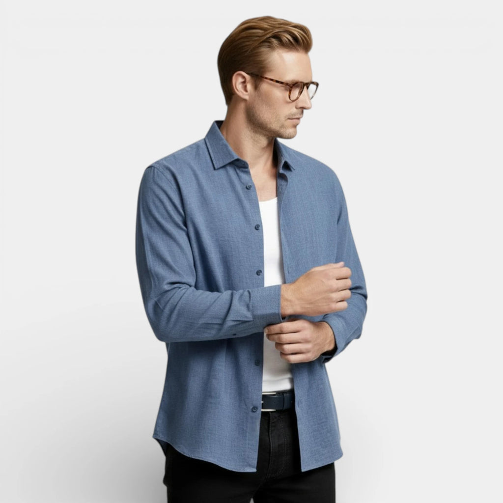 Button-Up Long Sleeve Shirt Regular Fit for Men