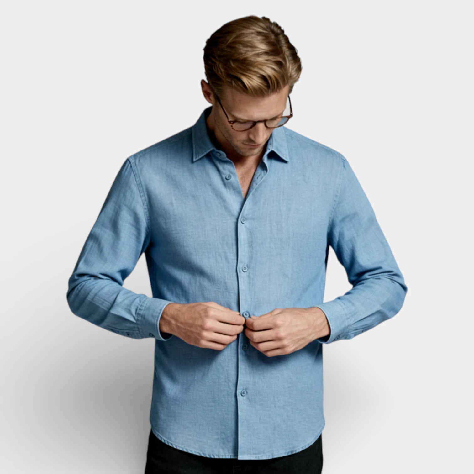 Button-Up Long Sleeve Shirt Regular Fit for Men