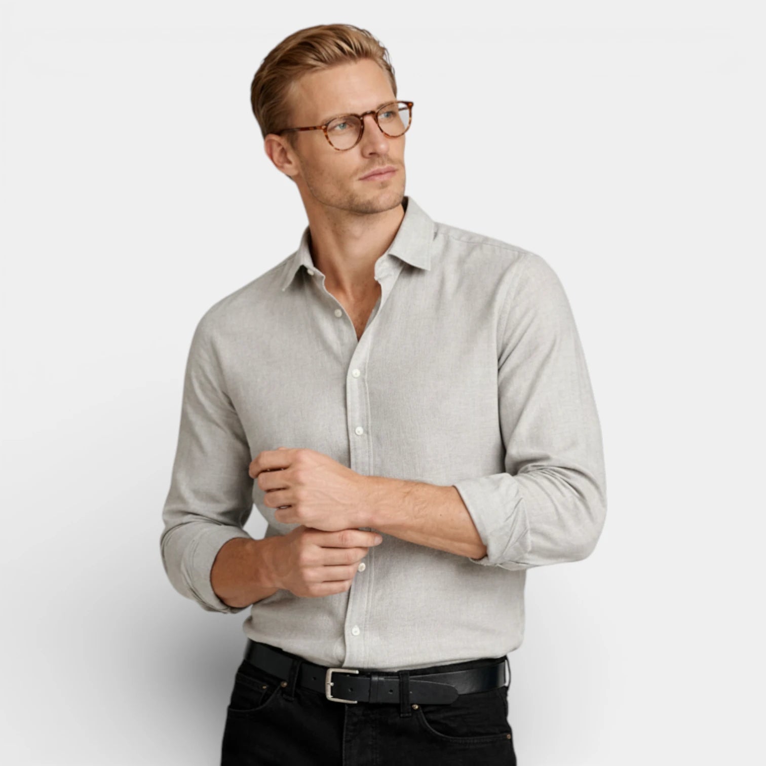 Button-Up Long Sleeve Shirt Regular Fit for Men