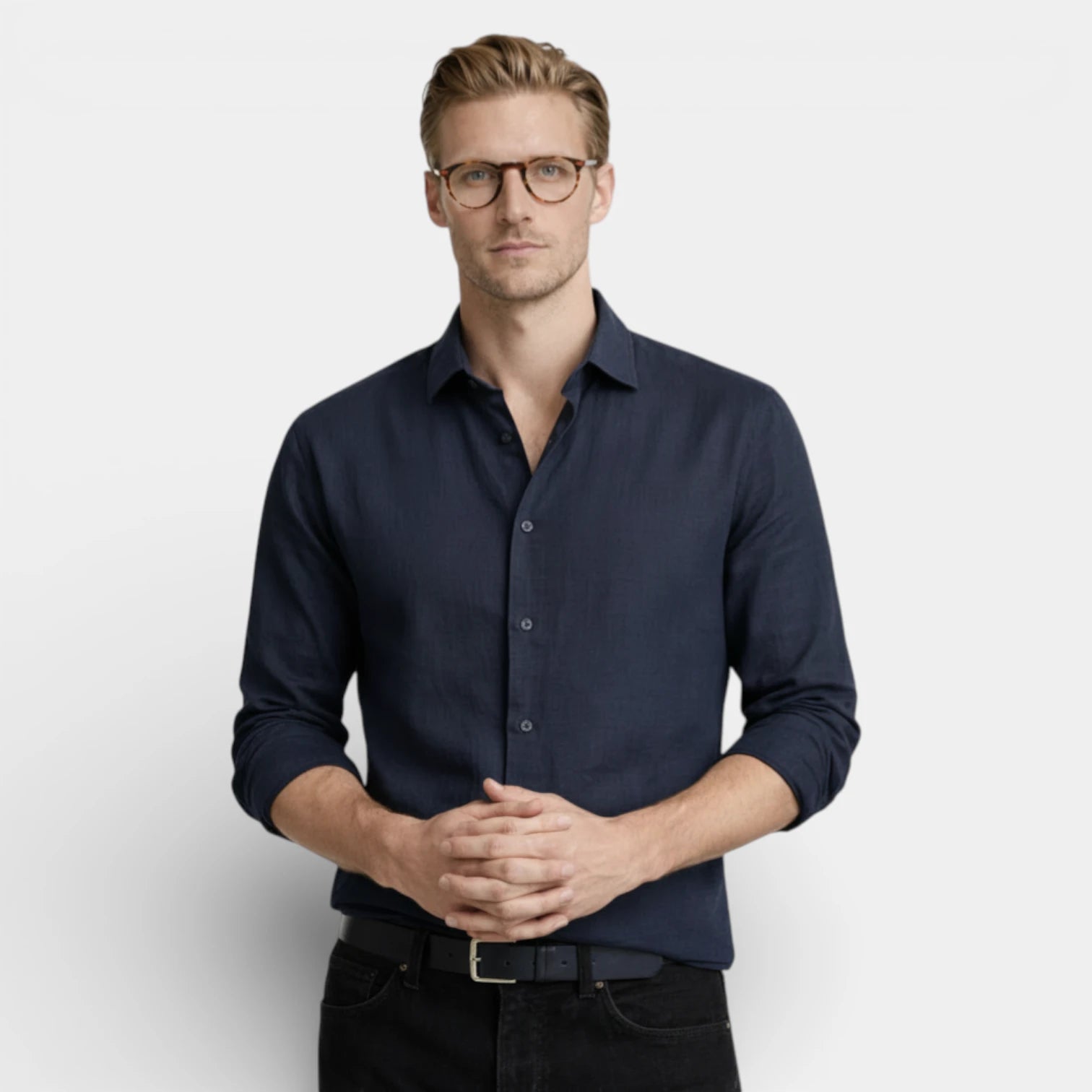 Button-Up Long Sleeve Shirt Regular Fit for Men