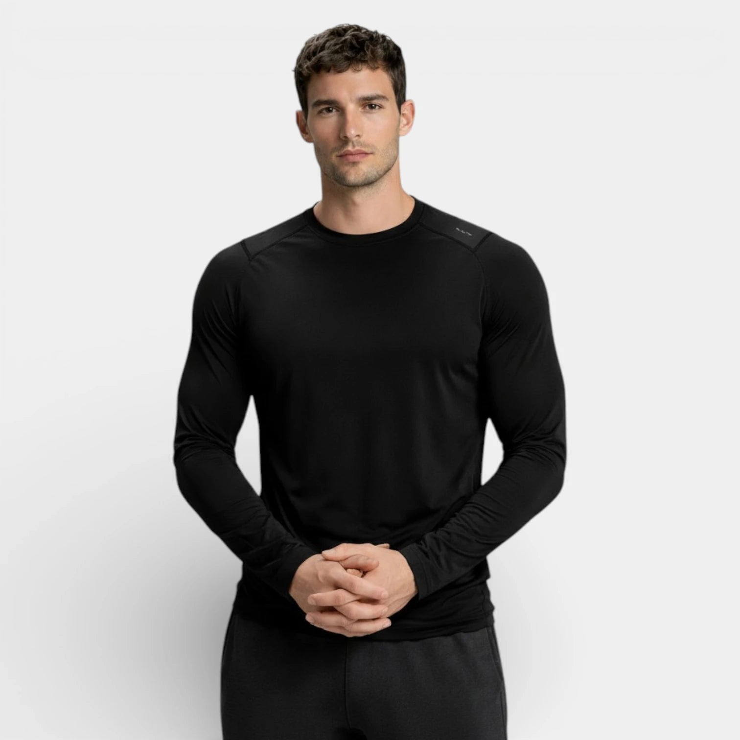 Crew Neck Raglan Long Sleeve Athletic Shirt for Men