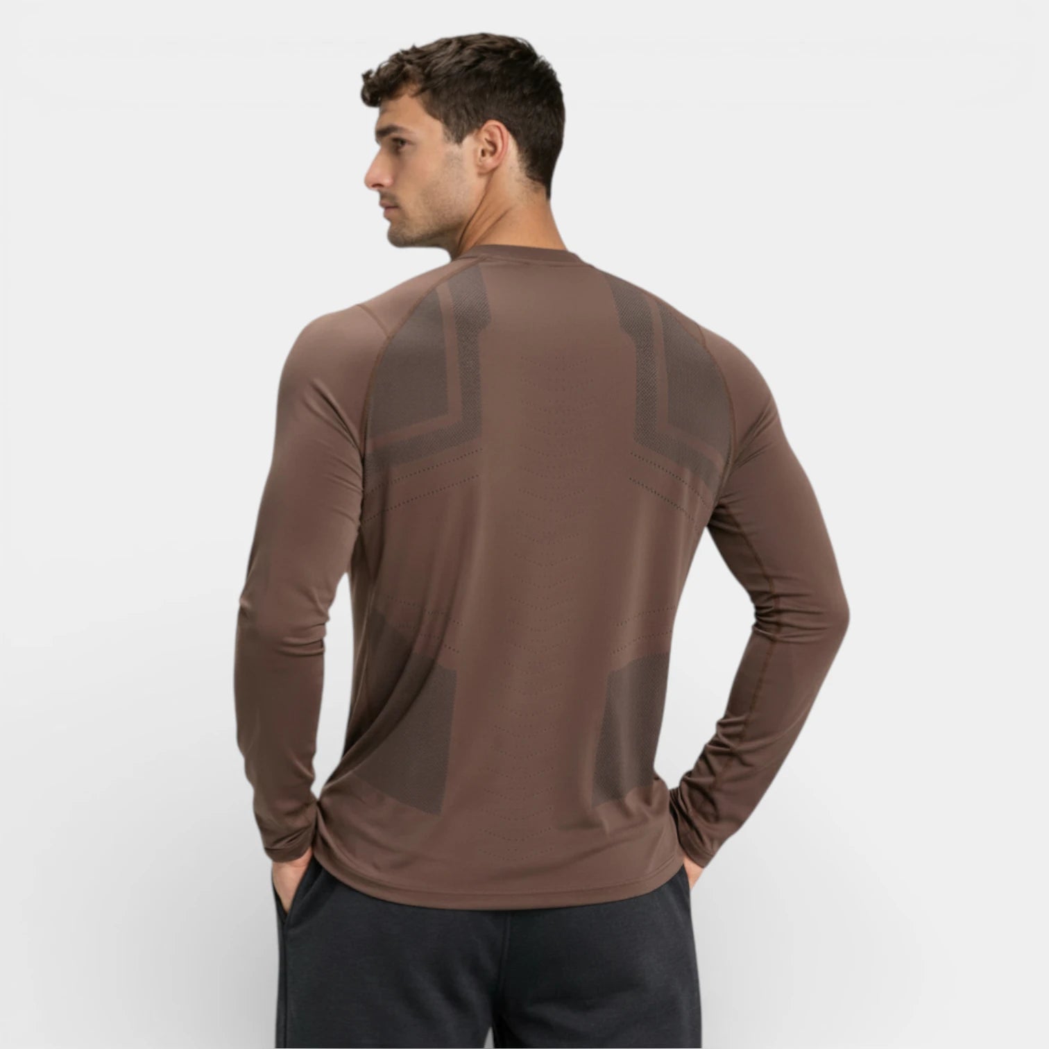 Crew Neck Raglan Long Sleeve Athletic Shirt for Men
