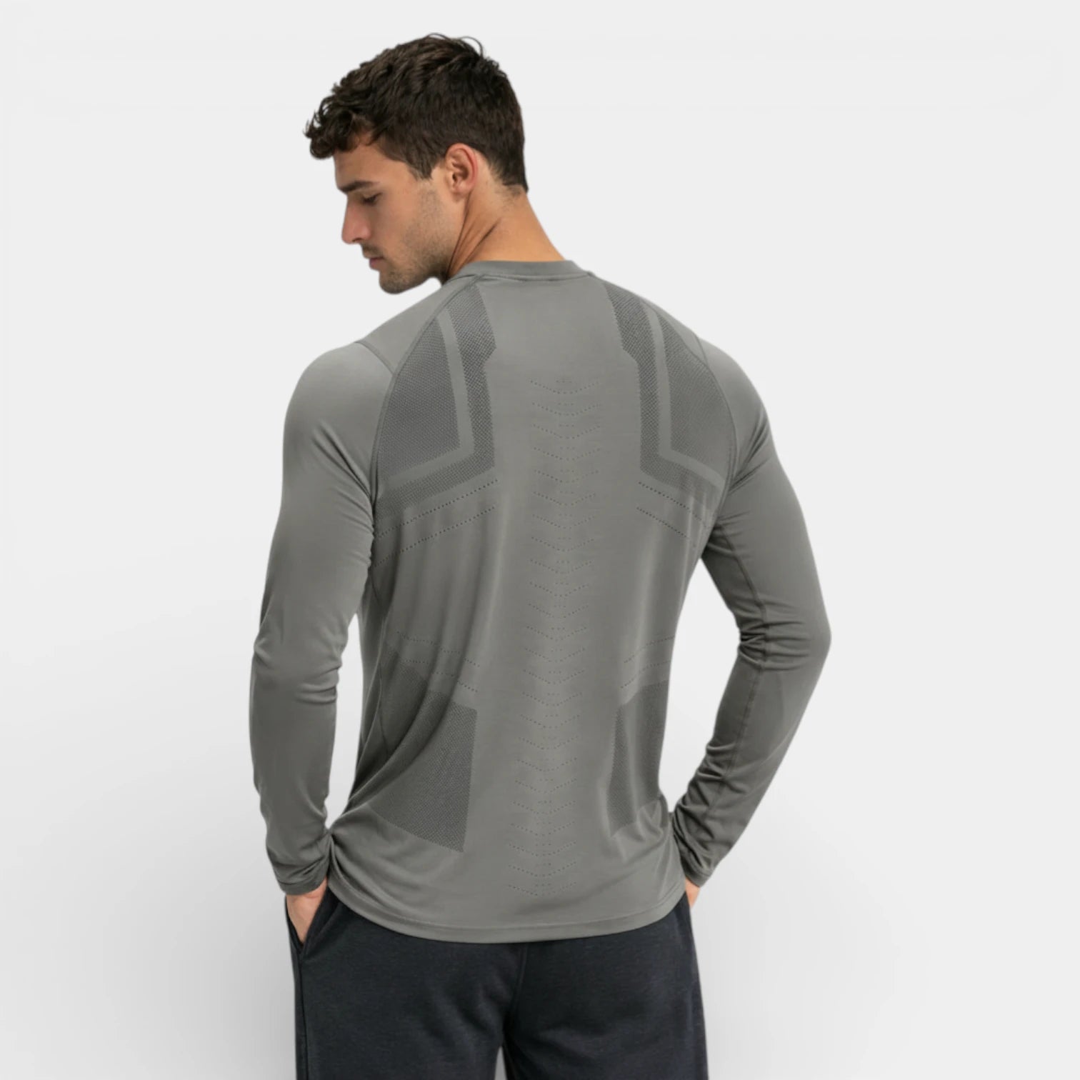 Crew Neck Raglan Long Sleeve Athletic Shirt for Men