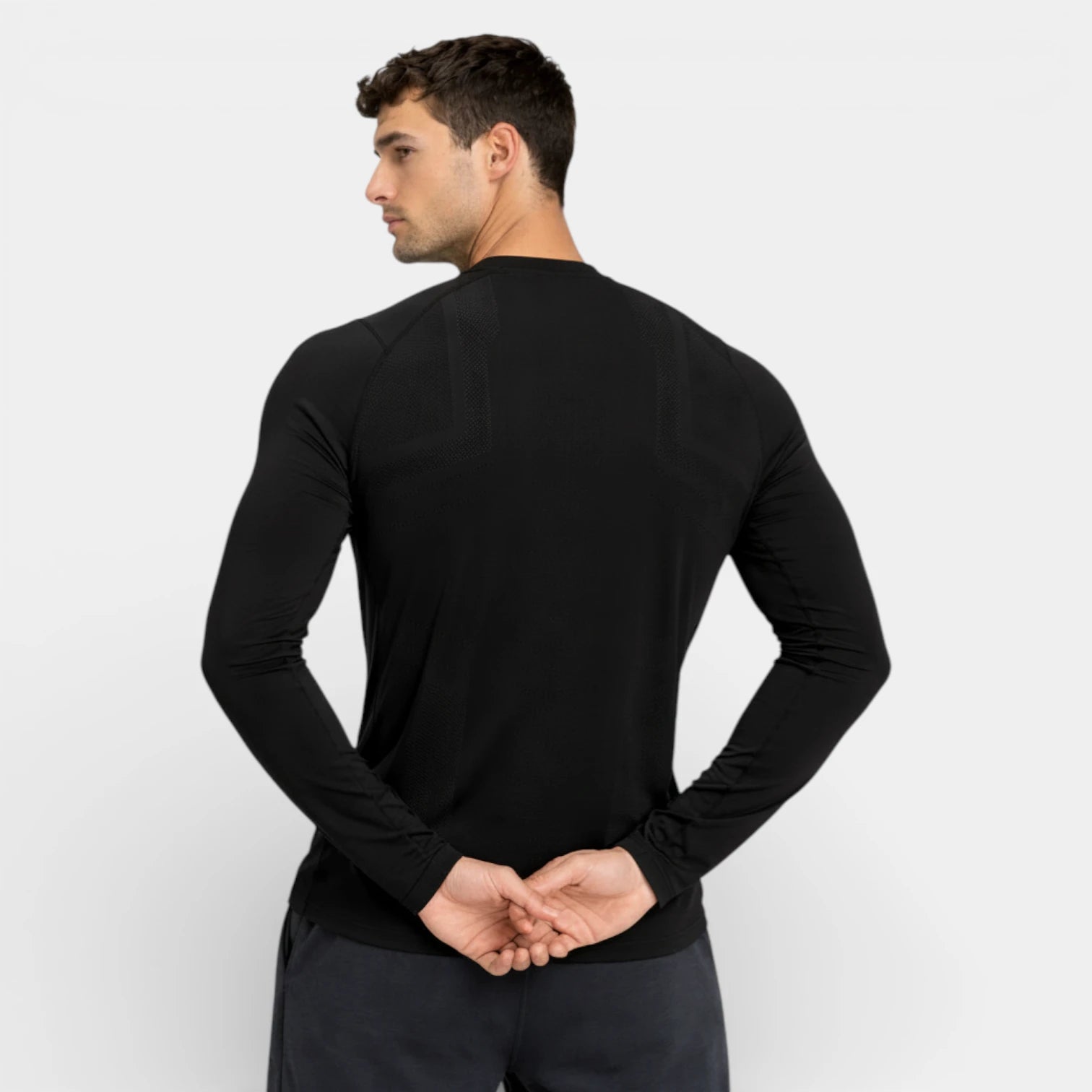 Crew Neck Raglan Long Sleeve Athletic Shirt for Men