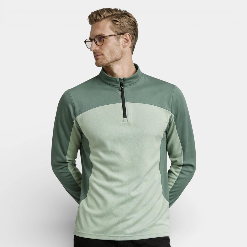 Quarter-Zip Pullover Stand Collar Regular Fit for Men