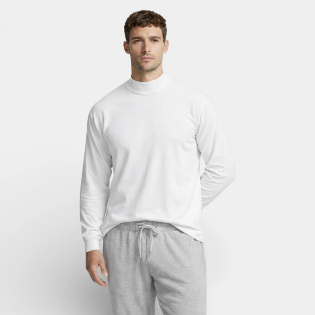 Mock Neck Long Sleeve Pullover Slim Fit for Men