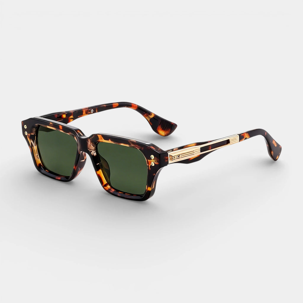 Square Frame Sunglasses Gold Detail for Men