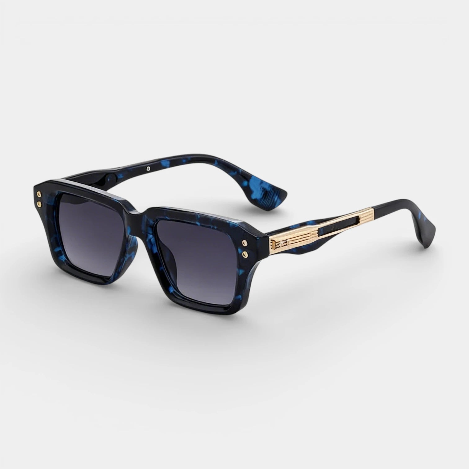 Square Frame Sunglasses Gold Detail for Men