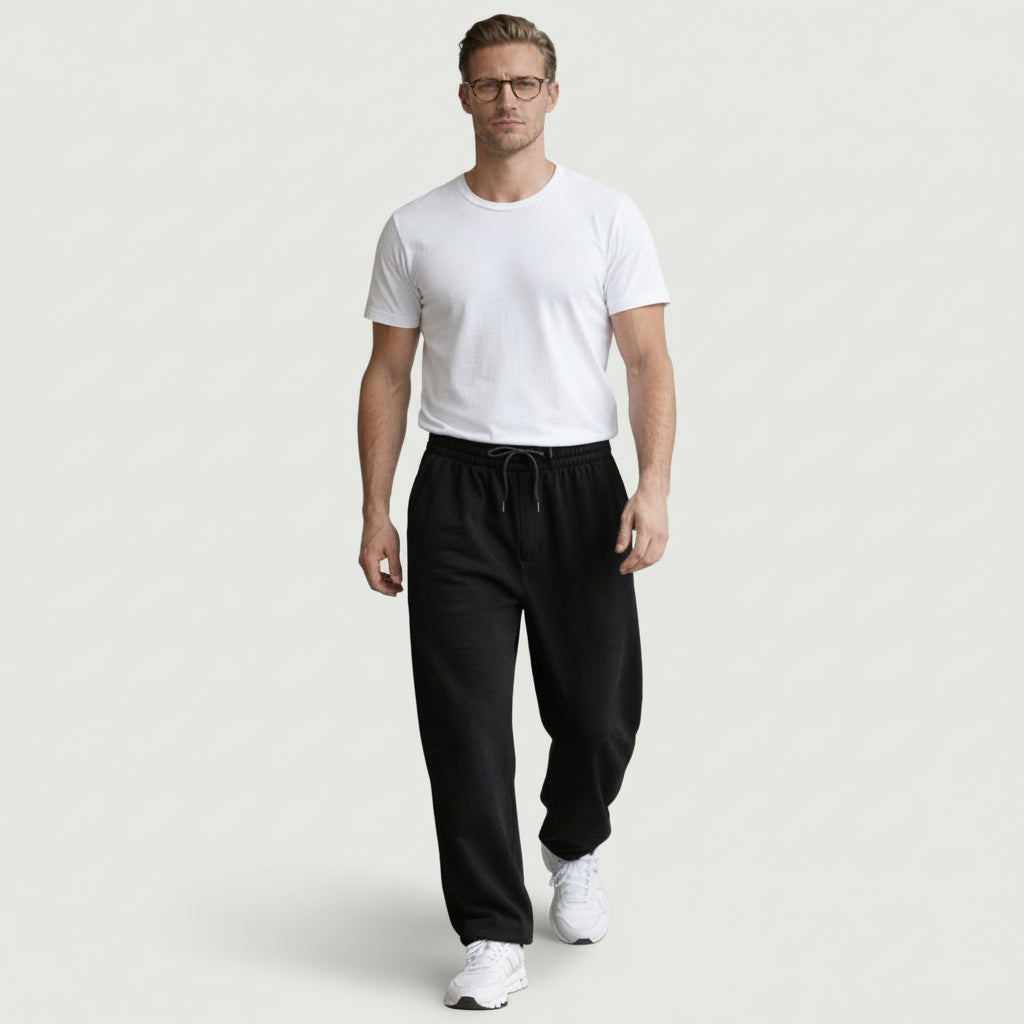 Straight Leg Drawstring Lounge Pants Relaxed Fit for Men