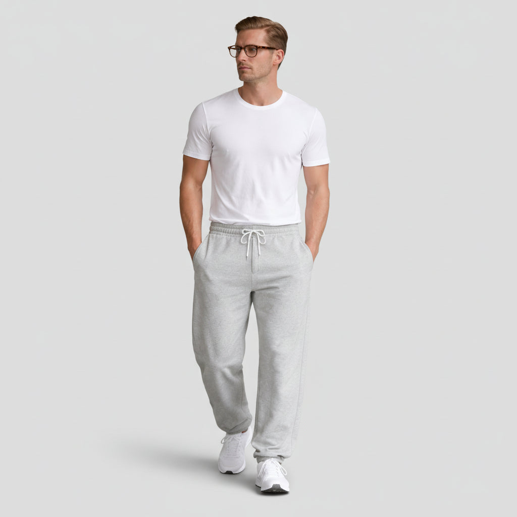Straight Leg Drawstring Lounge Pants Relaxed Fit for Men
