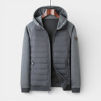 Quilted Hooded Zip-Up Bomber Jacket for Men