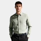 Textured Button-Up Shirt Spread Collar for Men