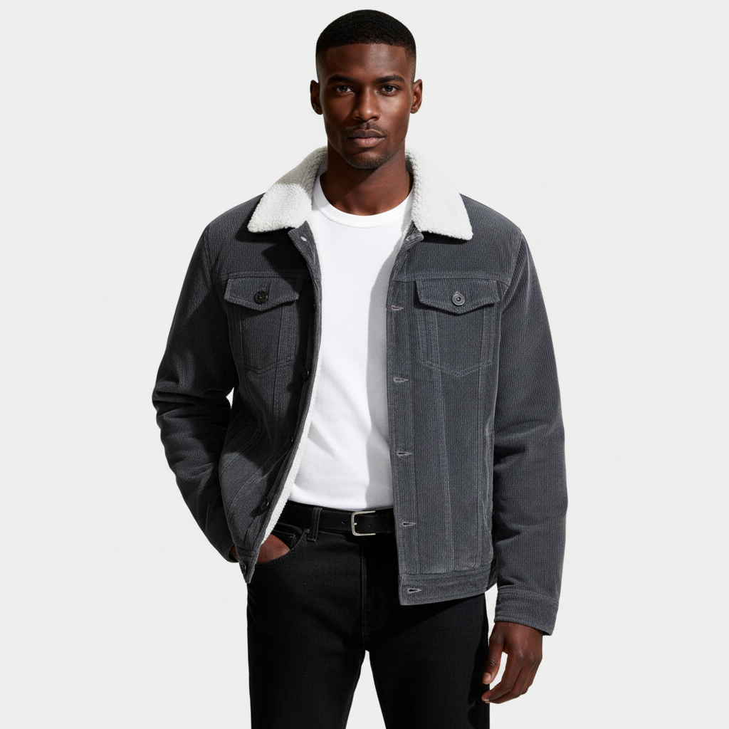 Corduroy Lined Jacket Regular Fit Structured for Men
