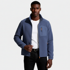 Fleece Full-Zip Jacket Stand Collar Regular Fit for Men