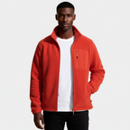 Fleece Full-Zip Jacket Stand Collar Regular Fit for Men