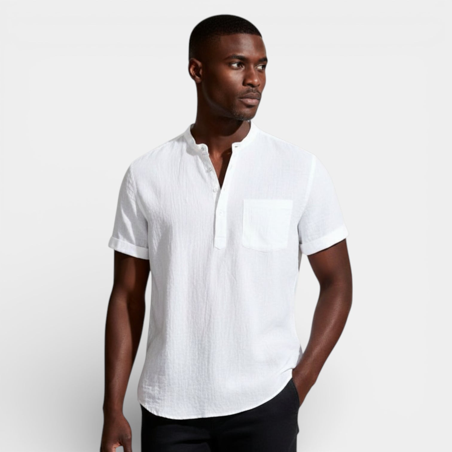 Henley Shirt Short Sleeve Regular Fit for Men