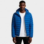 Hooded Quilted Jacket Lightweight Padded for Men