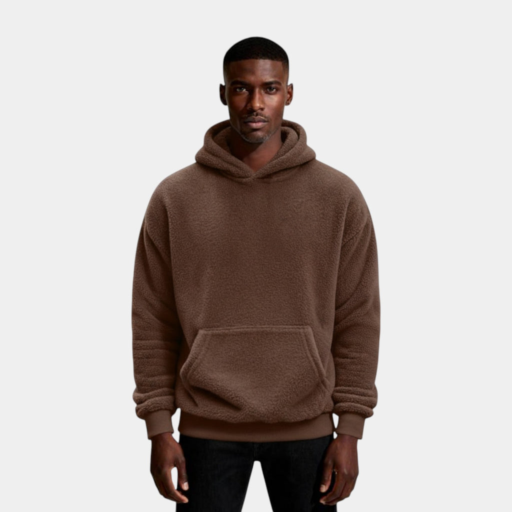 Fleece Pullover Hoodie Relaxed Fit for Men