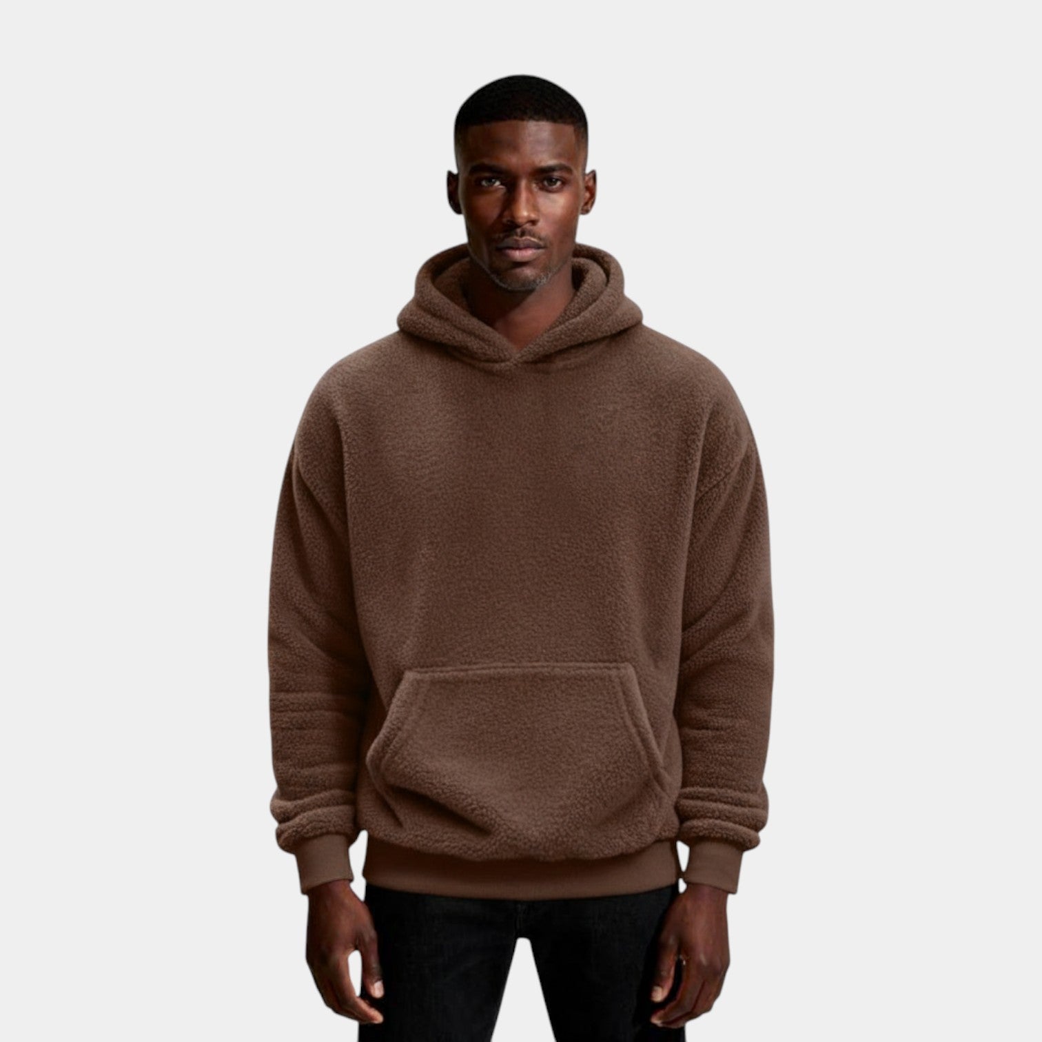 Fleece Pullover Hoodie Relaxed Fit for Men