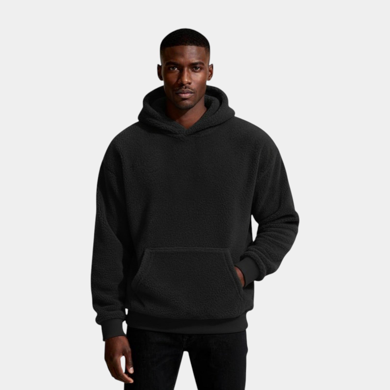 Fleece Pullover Hoodie Relaxed Fit for Men