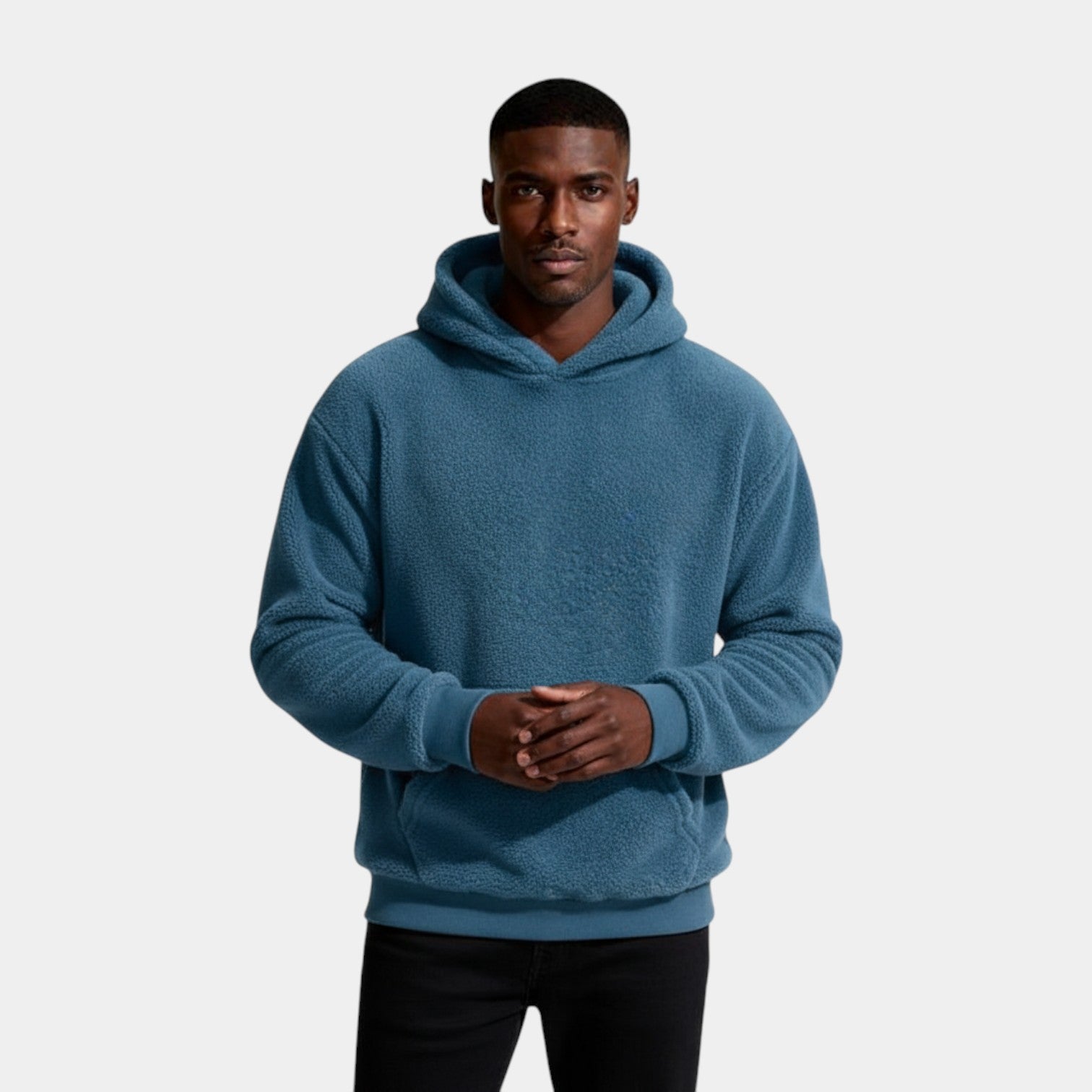 Fleece Pullover Hoodie Relaxed Fit for Men