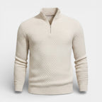 Half-Zip Textured Knit Sweater Regular Fit for Men