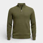 Half-Zip Textured Knit Sweater Regular Fit for Men