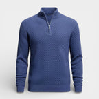 Half-Zip Textured Knit Sweater Regular Fit for Men