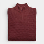 Half-Zip Textured Knit Sweater Regular Fit for Men