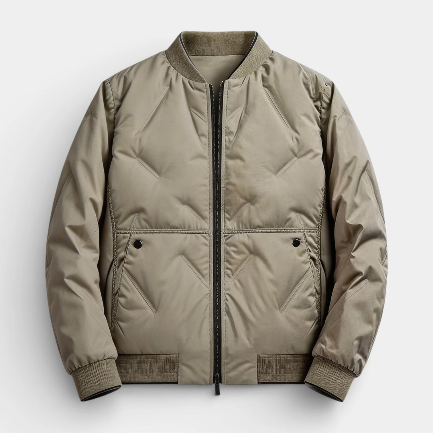 Straight Fit Zip-Up Bomber Jacket for Men